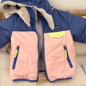 Patagonia Two-Tone Hooded Jacket with Yellow Accents